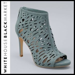 WHBM Laser-Cut Booties in Wintergreen